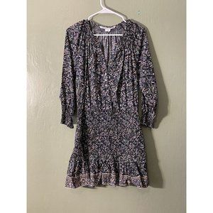 Veronica Beard Paisley Print Midi Dress - Black and White